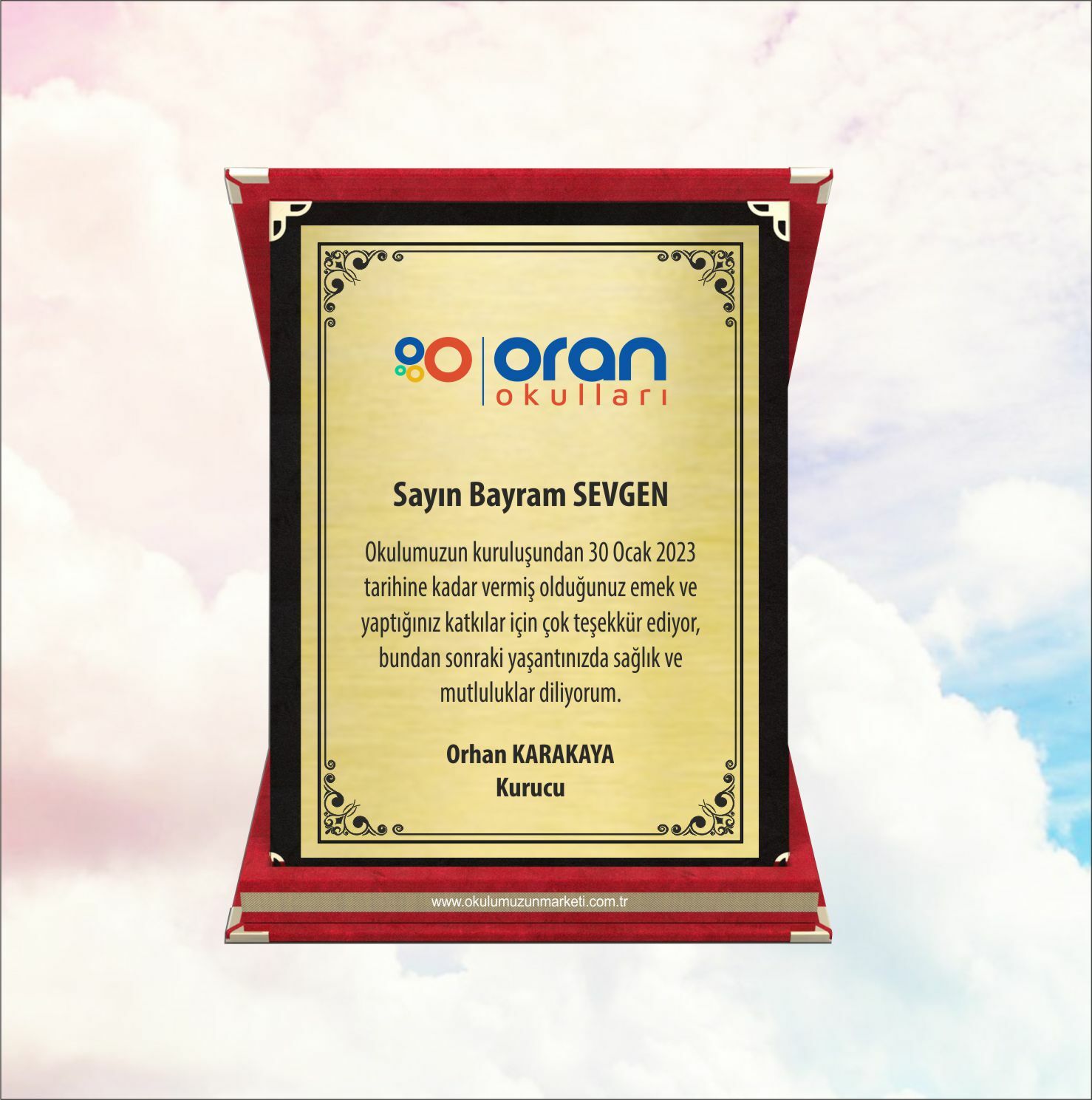 Kadife Kutulu Plaket 1
