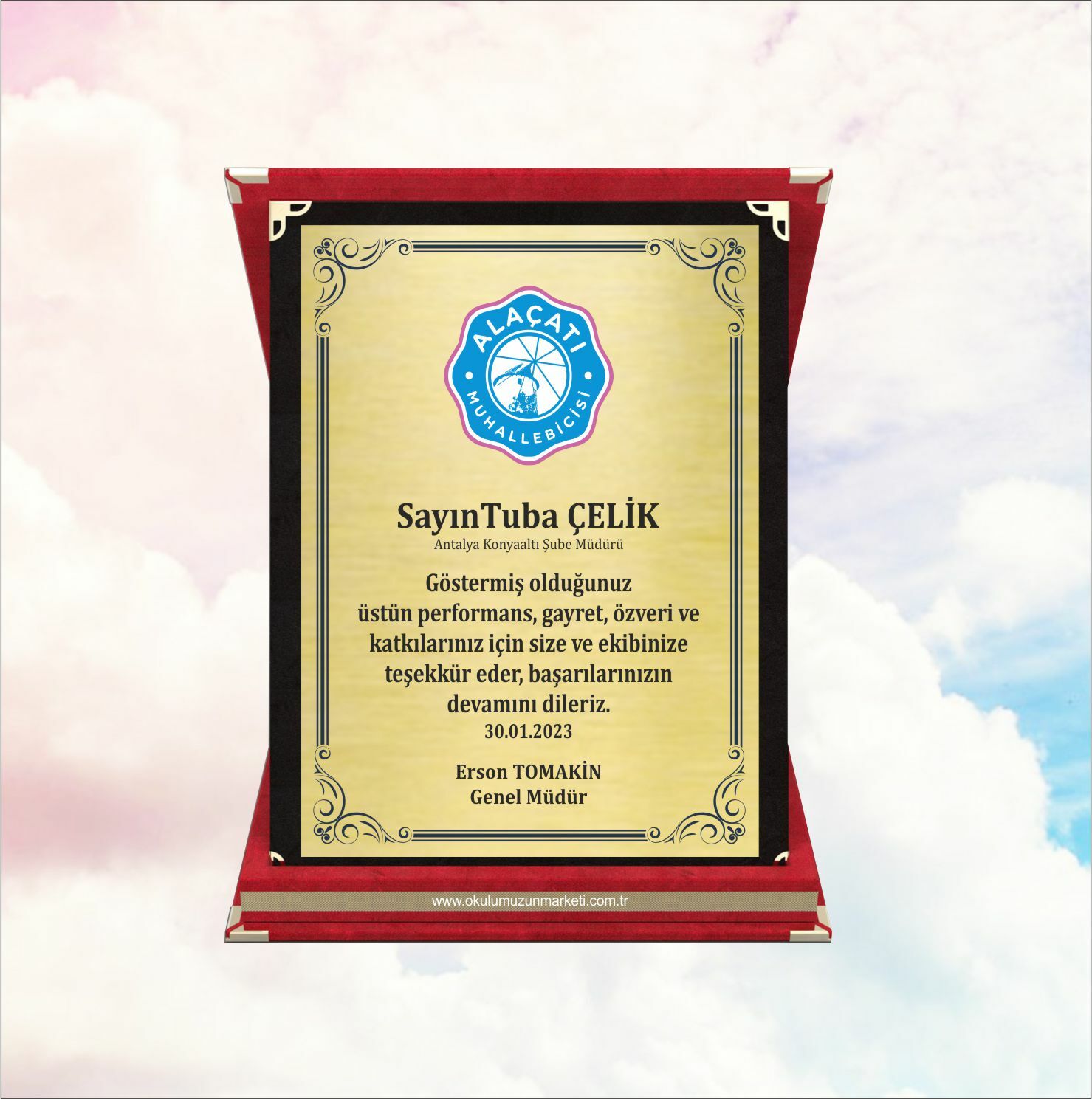 Kadife Kutulu Plaket 2