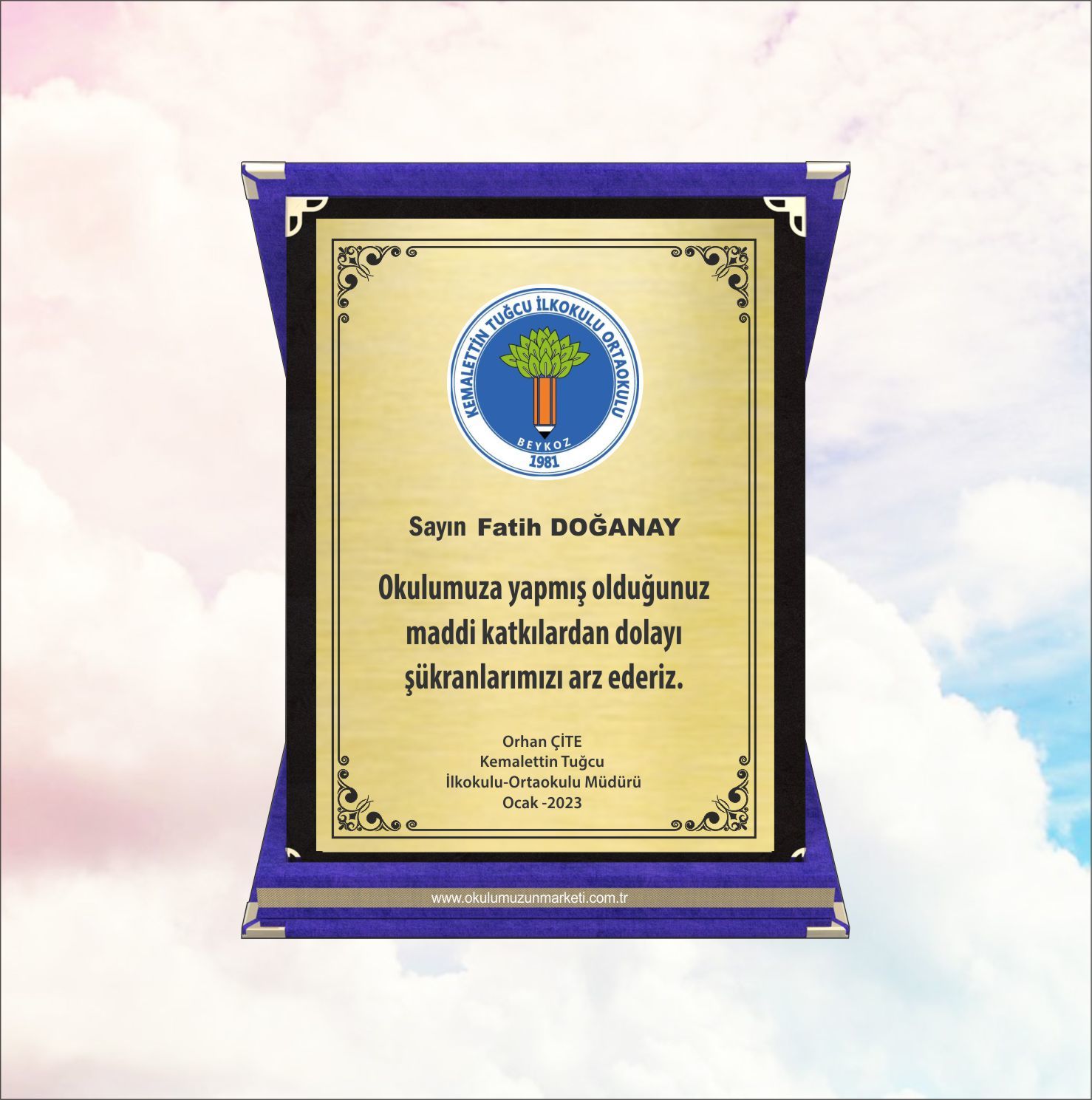 Kadife Kutulu Plaket 3