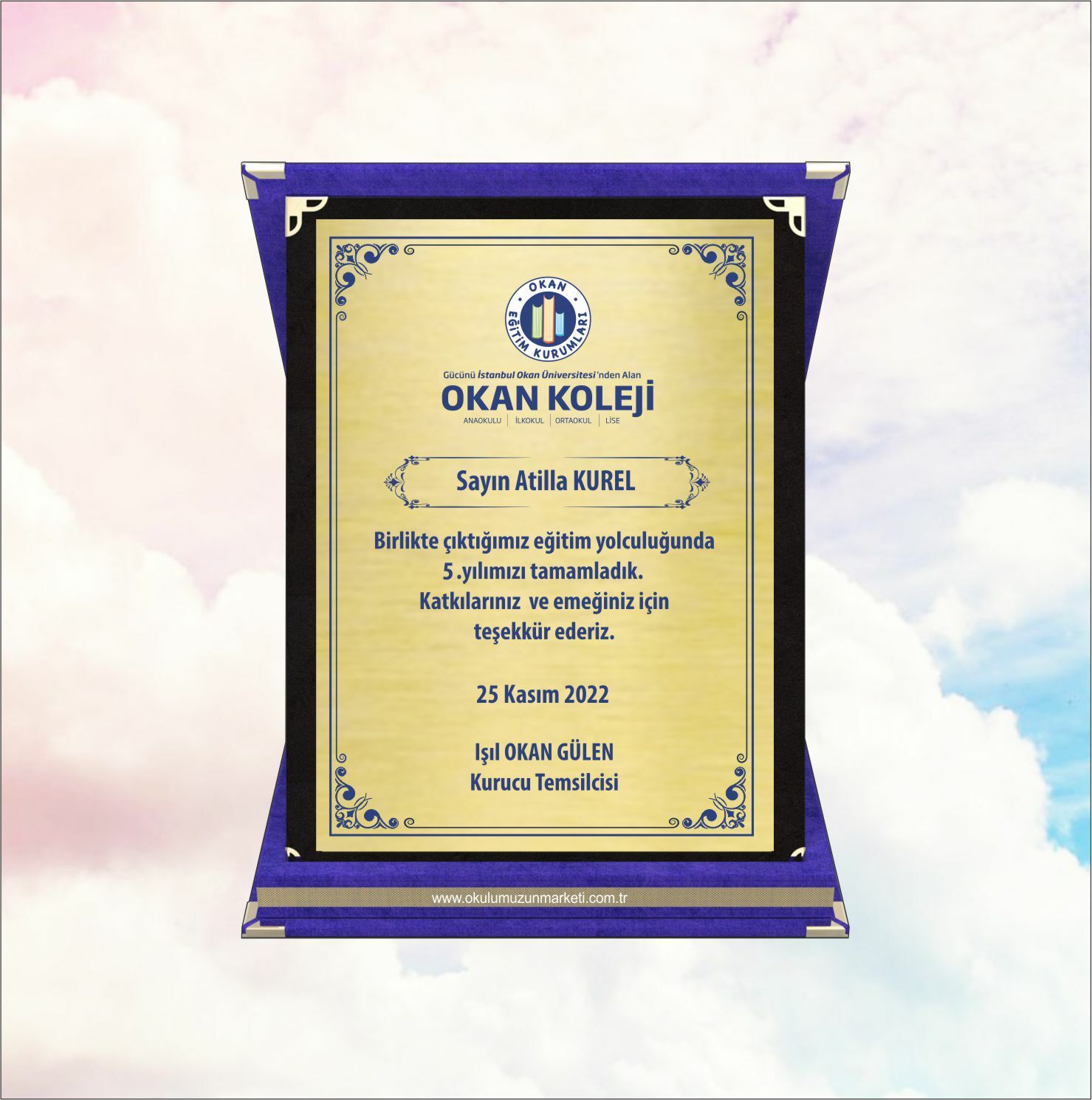 Kadife Kutulu Plaket 7
