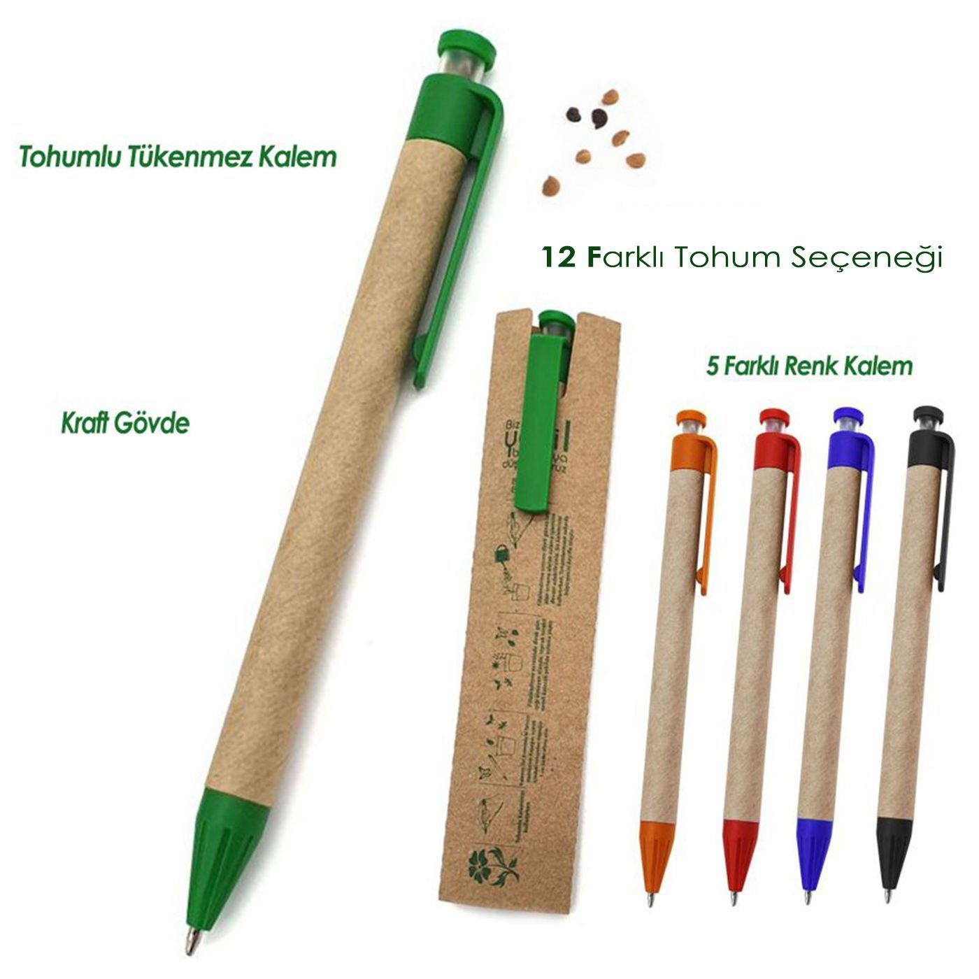 Tohumlu Promosyon Kraft Tükenmez Kalem